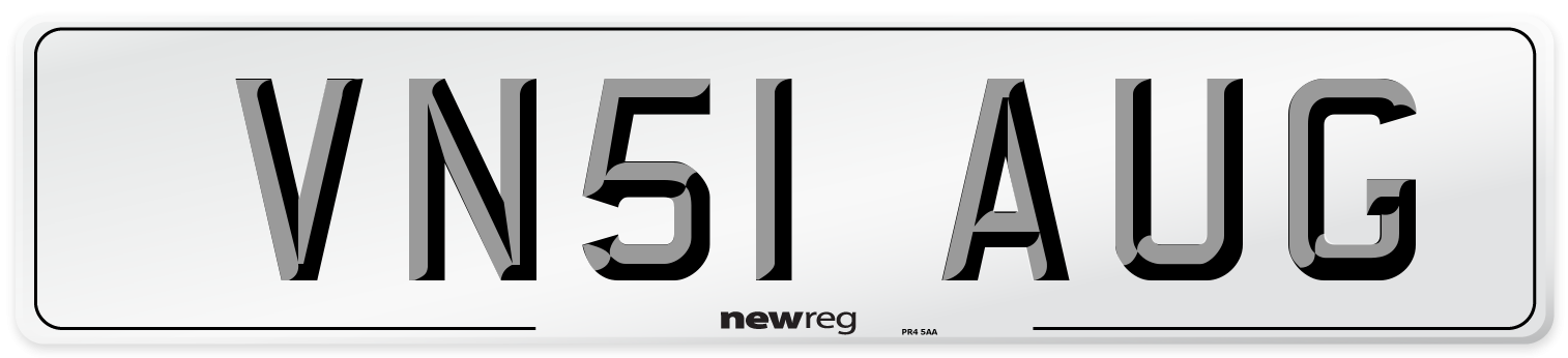VN51 AUG Number Plate from New Reg